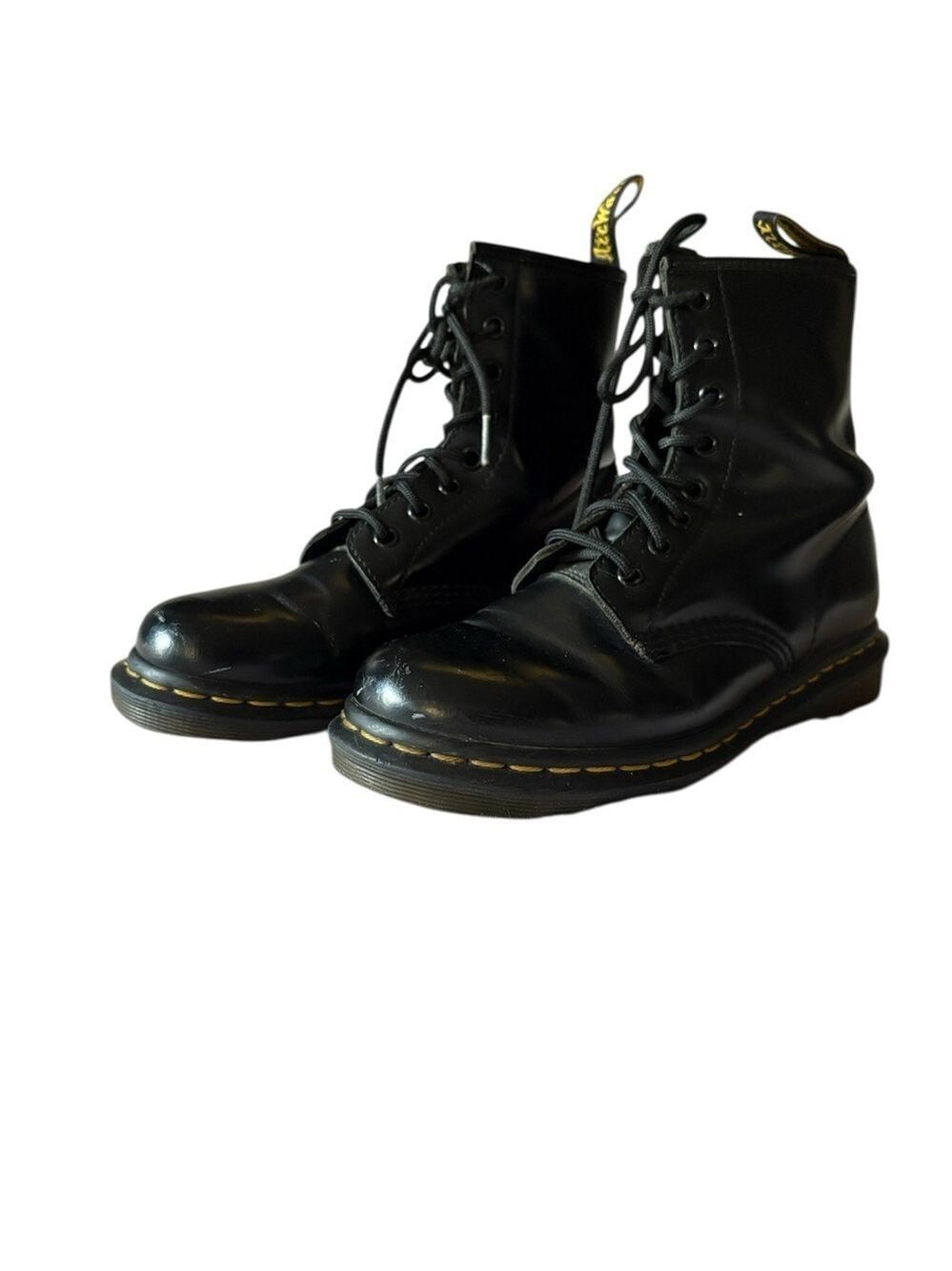 Dr Martens Black Smooth Leather Lace Up Boots Size 7